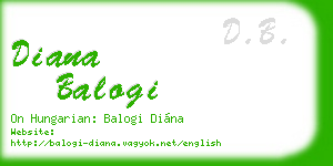 diana balogi business card